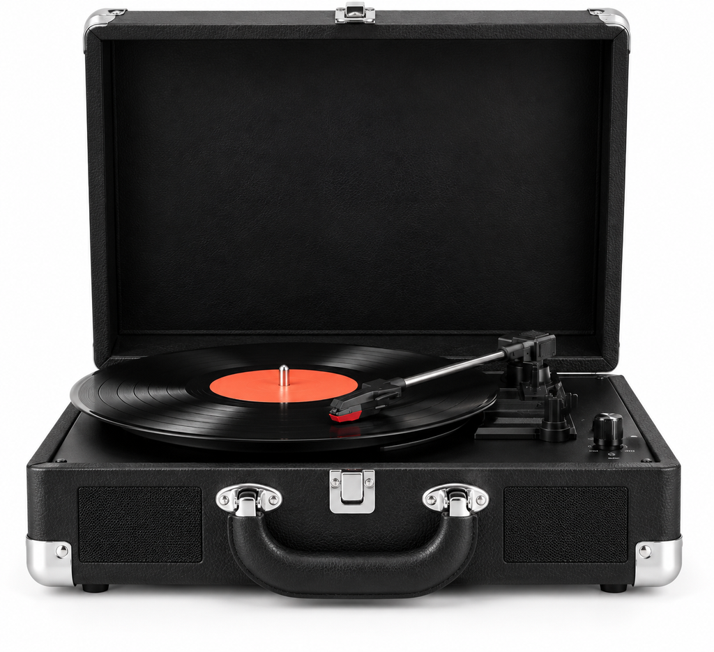 Platine Vinyle Vintage en Bois