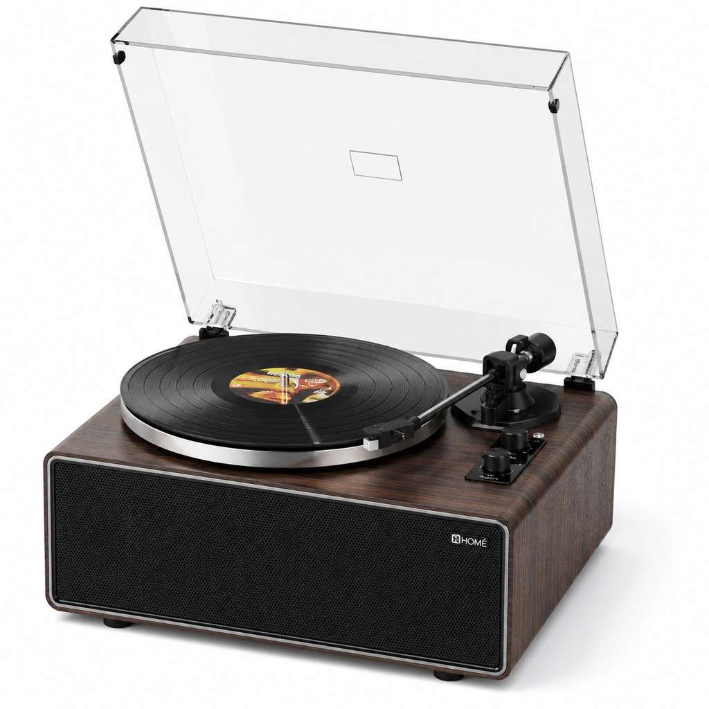 Tourne-Disque Vintage en Bois